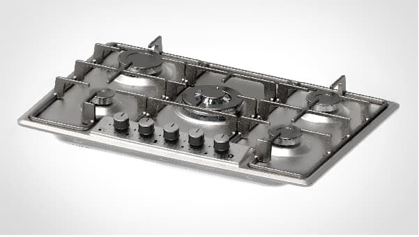 Piano cottura STAYLUX da Incasso a Gas 5 fuochi 70 cm  Inox/Ghisa M7-50BTF - 2