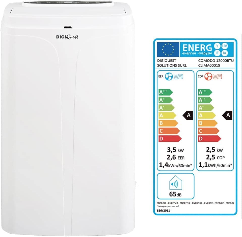 Climatizzatore portatile DIGIQUEST 12000 BTU classe A cod: CLIMA00015