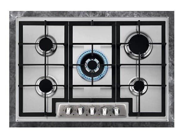 Piano cottura STAYLUX da Incasso a Gas 5 fuochi 70 cm  Inox/Ghisa M7-50BTF