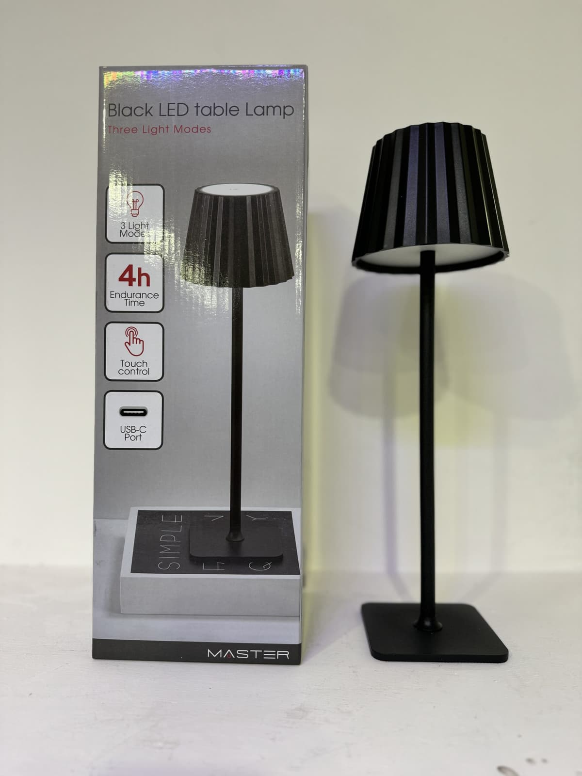 Lampada da tavolo MASTER senza fili colore nero cod: LAMP-02