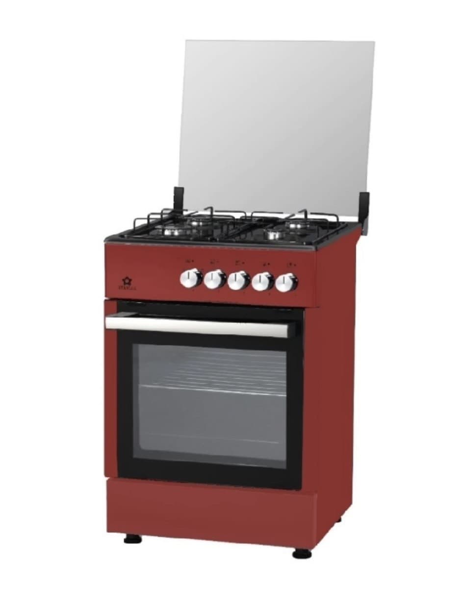 Cucina STAYLUX 4 Fuochi Forno a Gas 60x60 cm LF66GG-40F BLACK/BURGUNDY