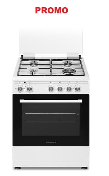 Cucina SCHAUB LORENZ 4 Fuochi a Gas Forno Gas ventilato 60x60 Bianco SS461GVEW