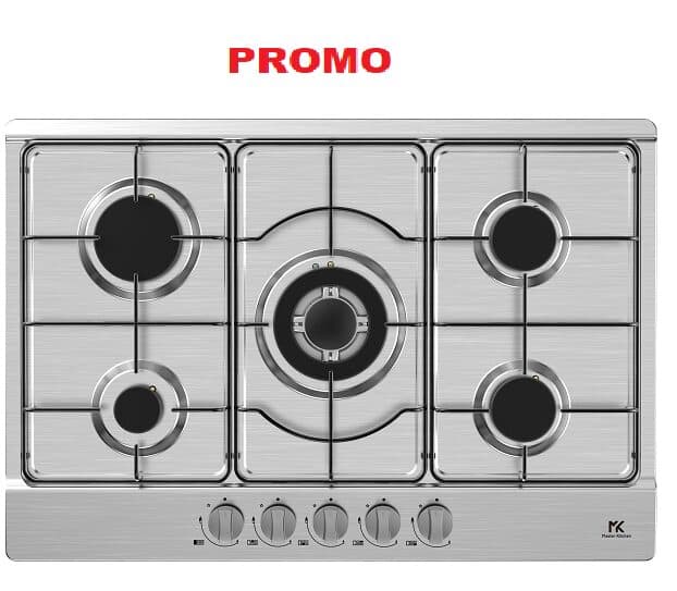 Piano cottura MASTER KITCHEN a gas 75 cm colore Acciaio Inox MKHG 75 E XS