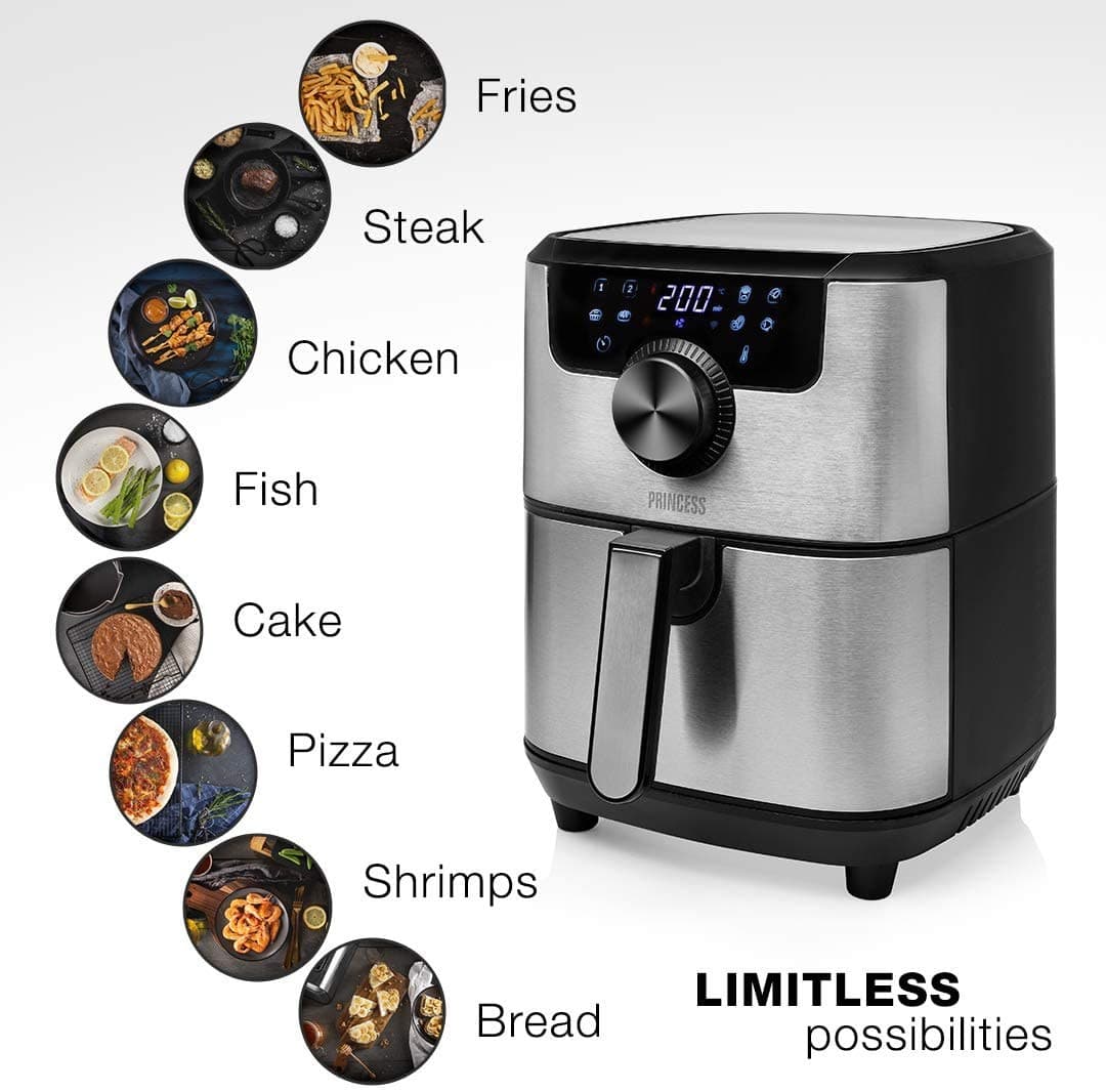 Friggitrice ad Aria PRINCESS 1500 W, 4.5 Litri, Acciaio Inossidabile, 4,5 Litri (Smart) cod: 182033 - 3