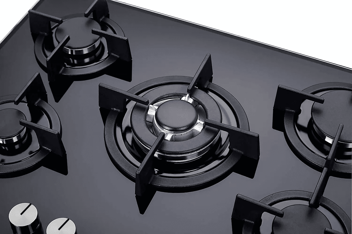 Piano cottura STAYLUX da Incasso a Gas 5 fuochi 75 cm Vetro C7-50BTF-NERO/GHISA - 2