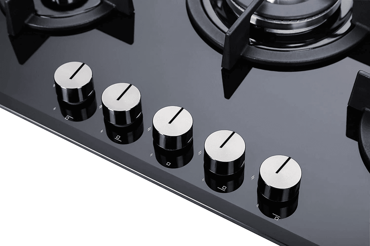 Piano cottura STAYLUX da Incasso a Gas 5 fuochi 75 cm Vetro C7-50BTF-NERO/GHISA - 3