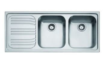 Lavello FRANKE da incasso 2 vasche con gocciolatoio SX colore Inox RRX621 SX