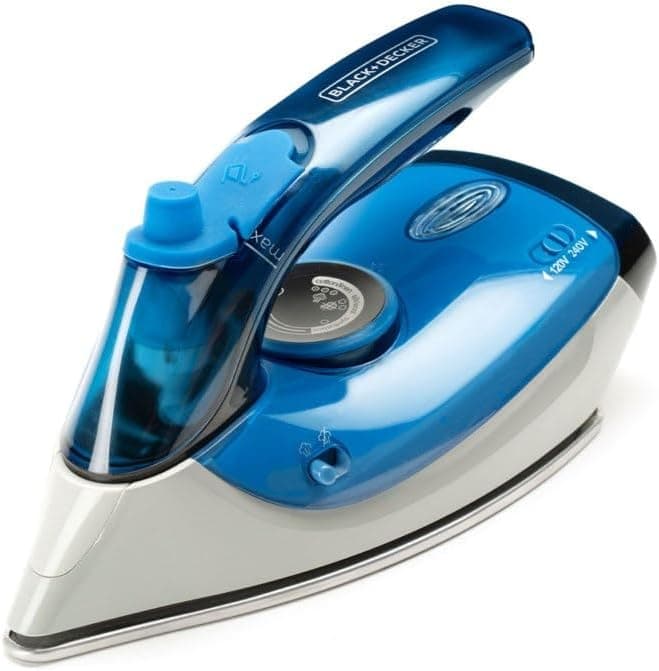Ferro da stiro BLACK&DECKER da viaggio 1000 Watt colore Azzurro BXIR1000E