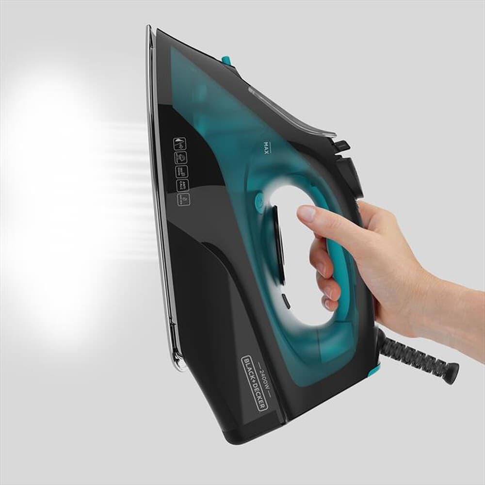 Ferro da stiro BLACK&DECKER Piastra Ceramica 2400 Watt Nero/Smeraldo BXIR2403E - 3
