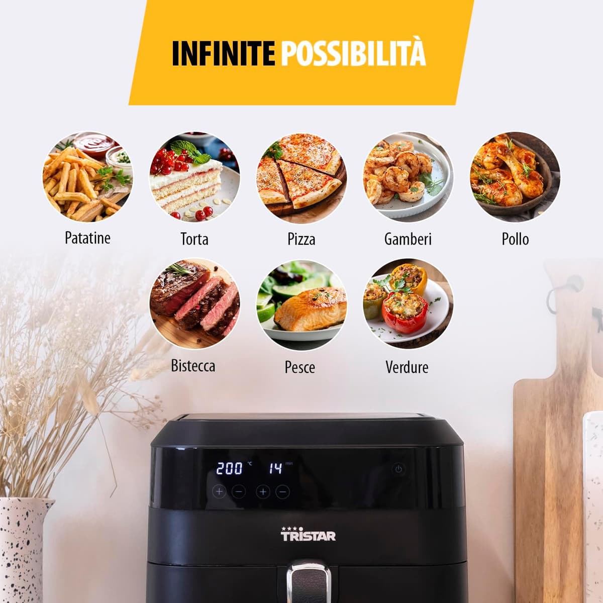 Friggitrice Ad Aria TRISTAR Potenza 1700 W 6 Litri Cod: FR-6999 - 3