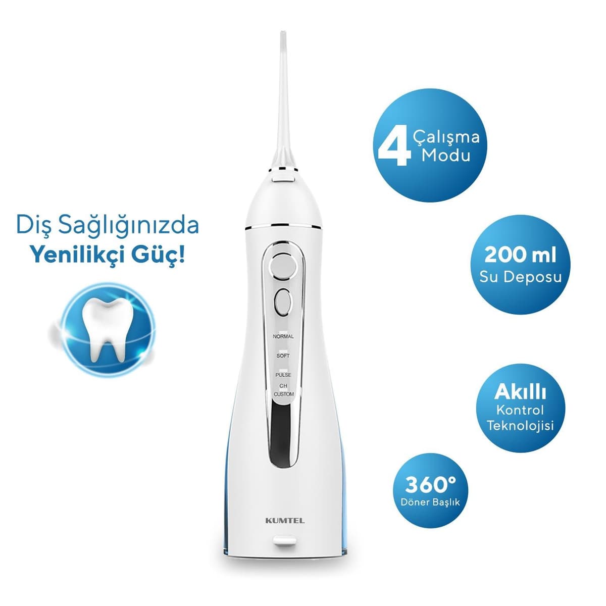 Idropulsore KUMTEL dentale e orale portatile a 3 testine cod: HDD-01 - 2