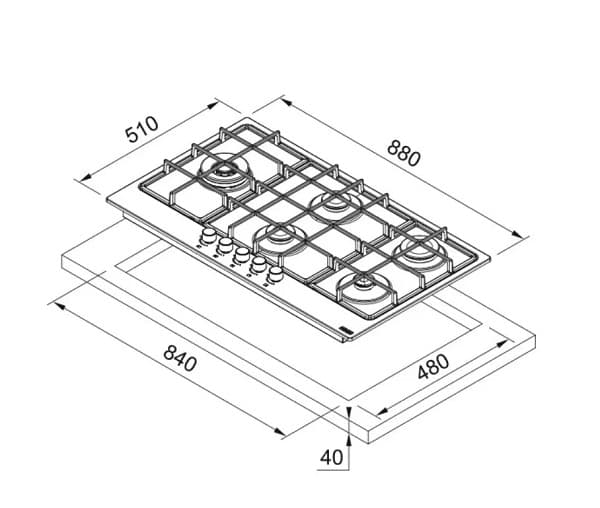 Piano Cottura FRANKE a Gas 5 Fuochi 90 cm Colore Inox Satinato FHSM9054GDCLXSC - 2