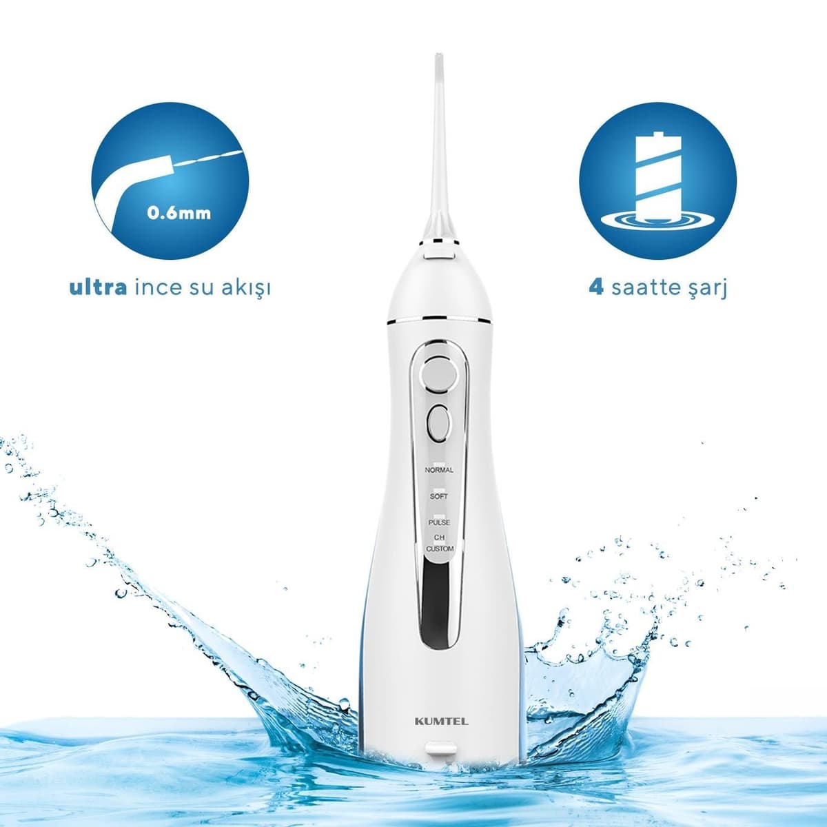 Idropulsore KUMTEL dentale e orale portatile a 3 testine cod: HDD-01 - 4