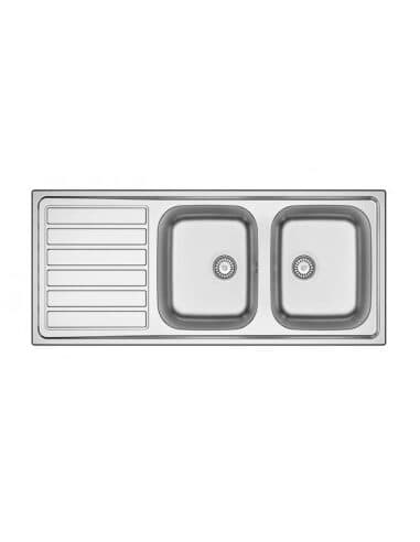 Lavello APELL 2 Vasche con gocciolatoio a sinistra Acciaio ID1162ILBC