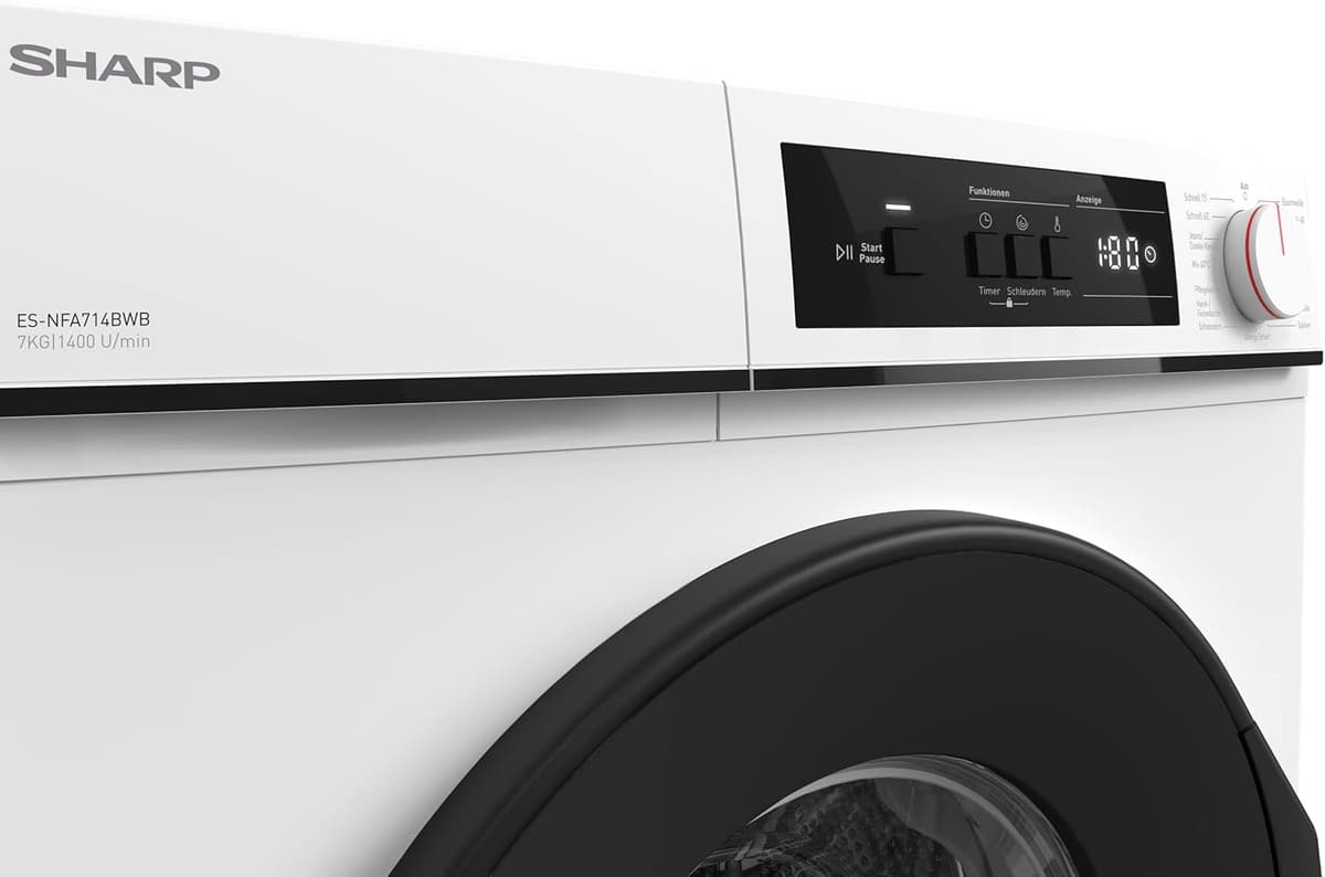 Lavatrice SHARP Standard 7 Kg Classe A Centrifuga 1400 giri cod: NFA714BW1NA - 4