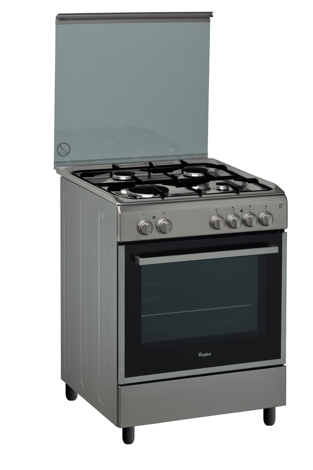 Cucina WHIRLPOOL 4 Fuochi a Gas Forno GAS 60x60 Inox/Nero ACMK 6110/IX/1