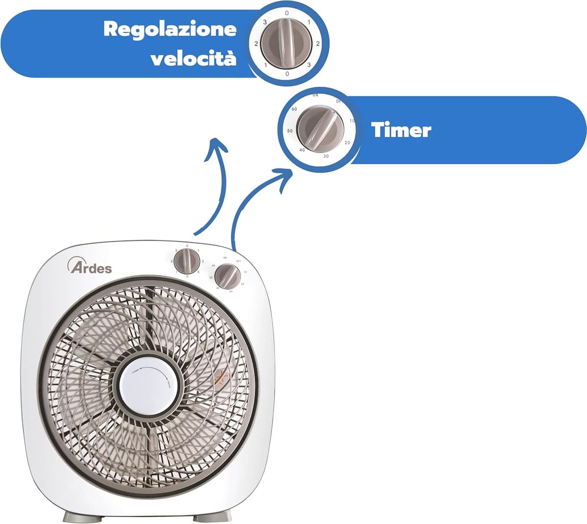 Ventilatore box ARDES "FLOOR 26" 50 W 3 velocità cod: AR5B24 - 3
