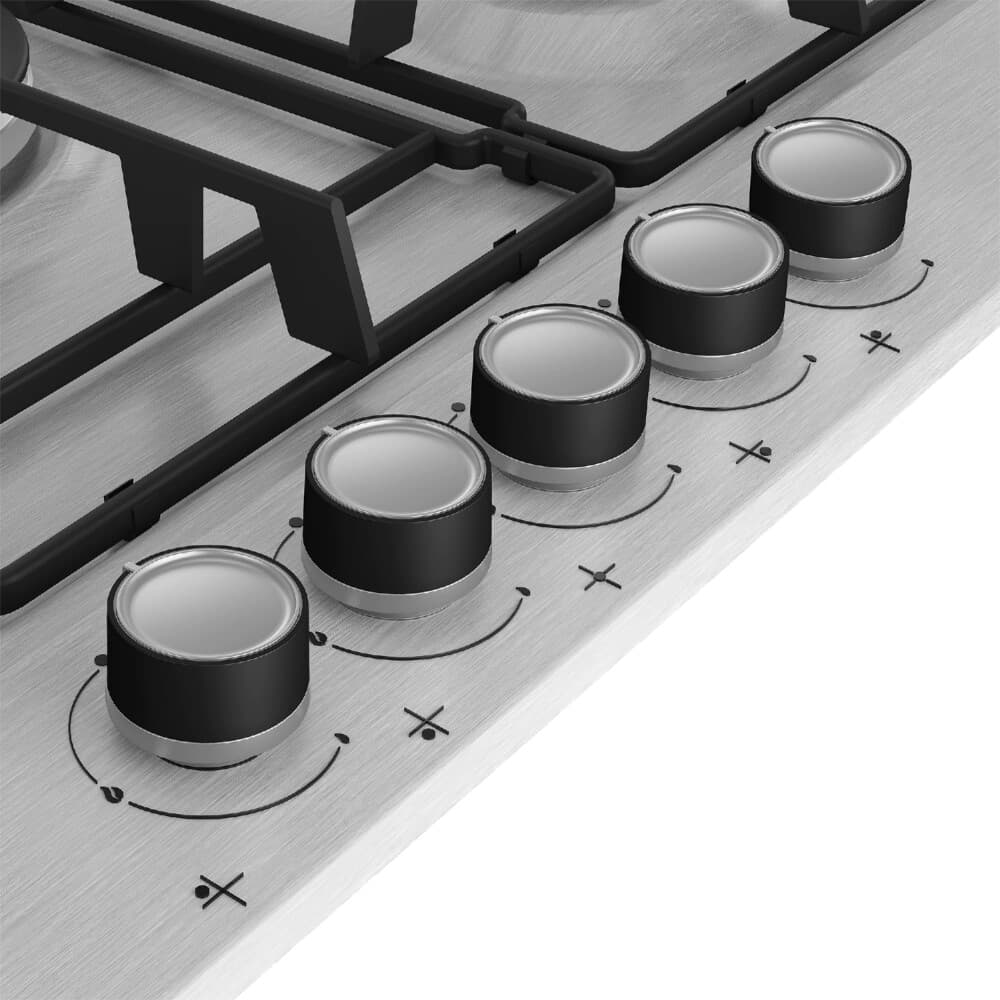 Piano Cottura BEKO 5 Fuochi Gas 75 cm Colore Acciaio HIAW75224SXE - 3