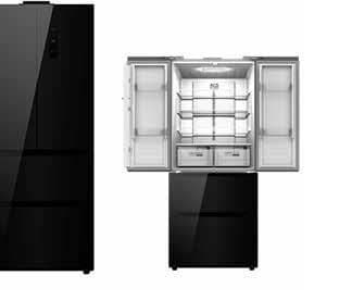 Frigorifero STAYLUX 4 porte No-frost E 425 Litri  Vetro/Nero HFD-418CB