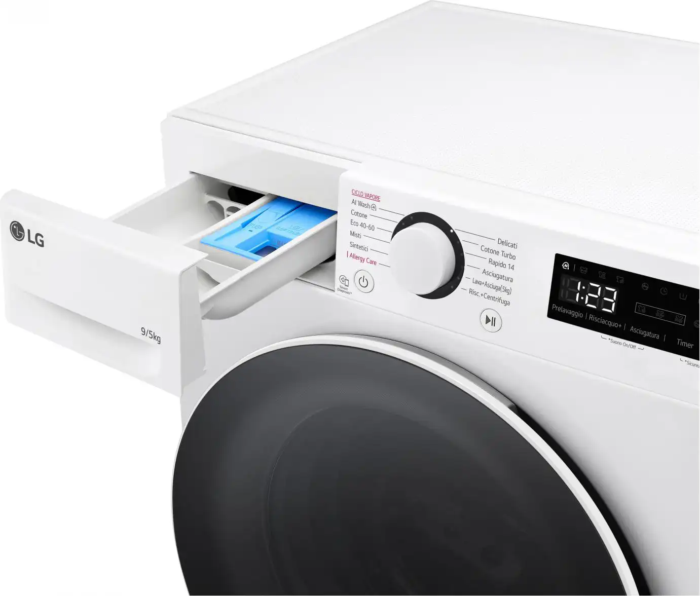 Lavasciuga LG Capacità  9+5 Classe E 1200 giri Inverter D2R5S09TSW - 4