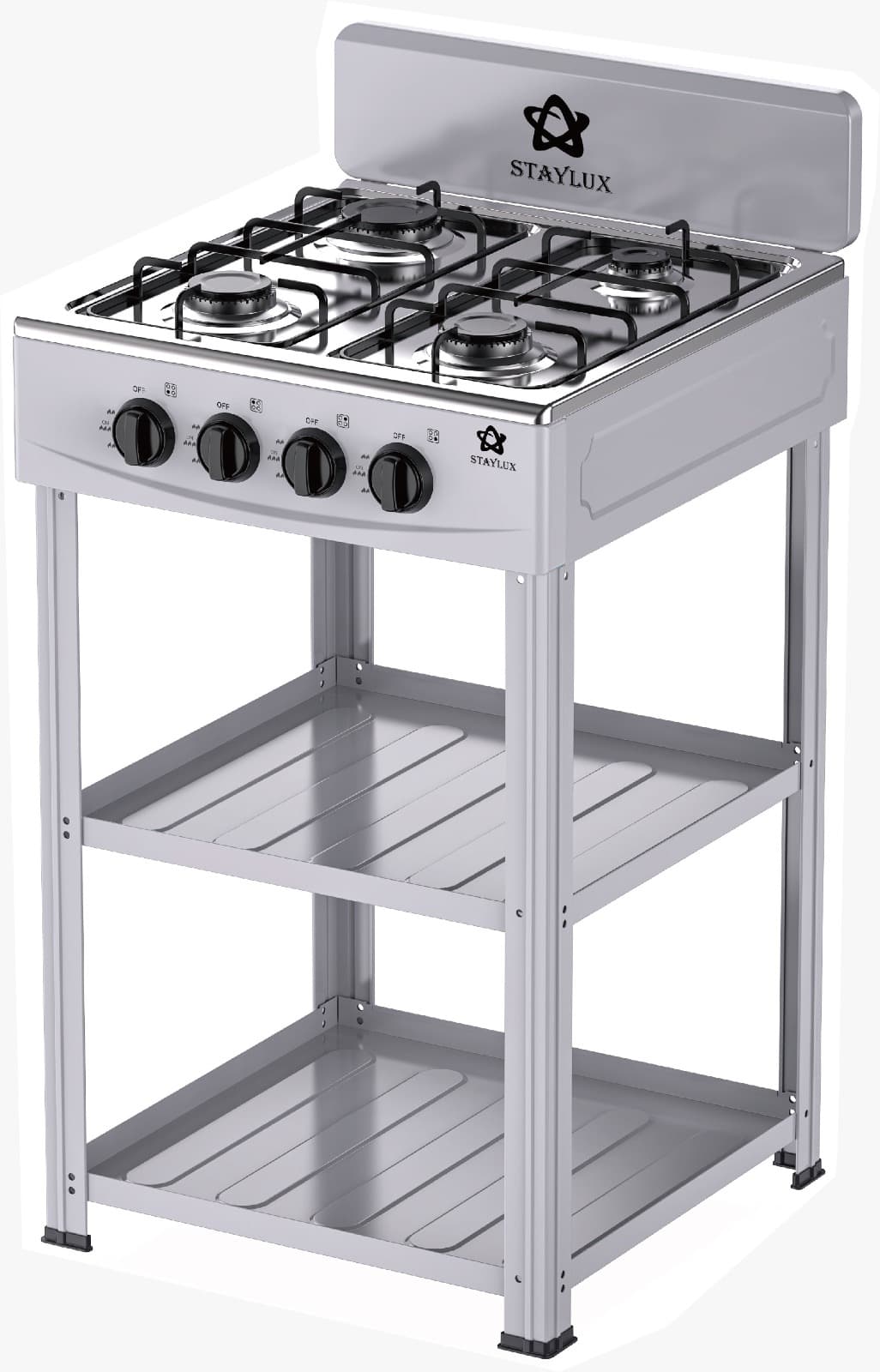 Cucina Portatile Fornello Campeggio STAYLUX a Gas 4 fuochi 60cm Inox CUCINOTTO-G