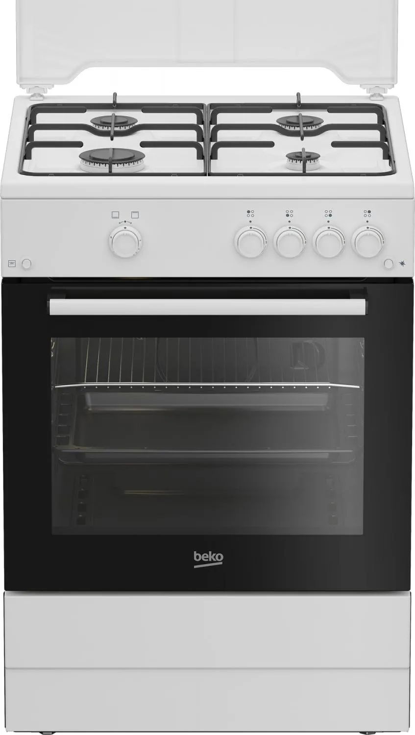 Cucina BEKO 4 Fuochi a Gas Forno a gas 60x60 Bianco FBG62010DW