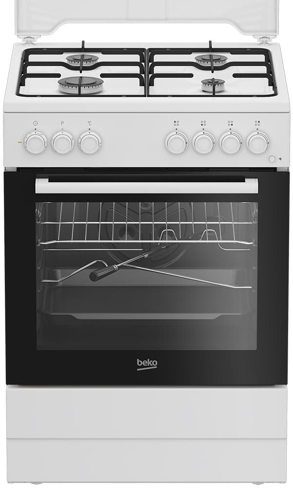Cucina BEKO 4 Fuochi a Gas Forno elettrico 60 x 60 cm Colore Bianco FBST62110DW