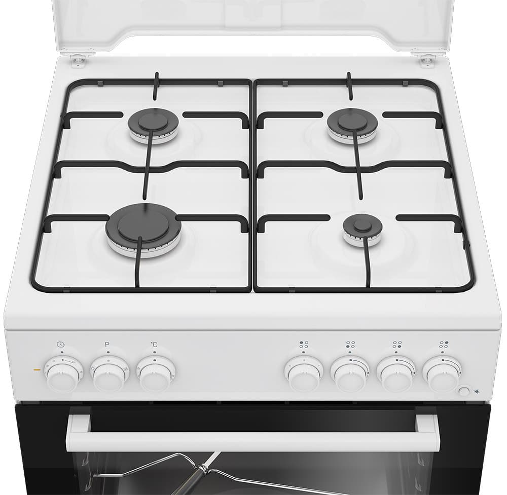 Cucina BEKO 4 Fuochi a Gas Forno elettrico 60 x 60 cm Colore Bianco FBST62110DW - 2