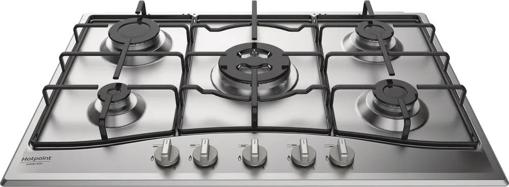 Piano Cottura HOTPOINT 5 Fuochi Gas 75 cm Colore Acciaio PCN 752 T/IX/HAR
