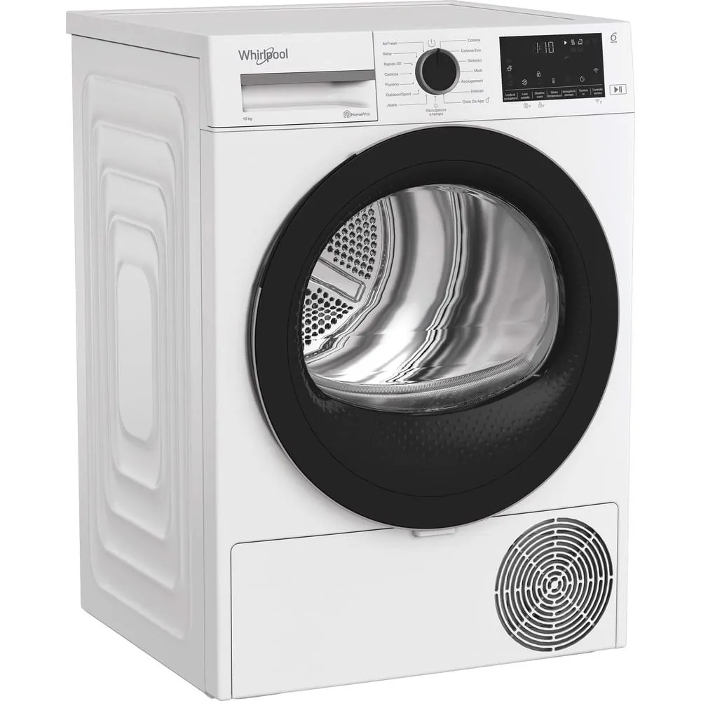 Asciugatrice WHIRLPOOL 10 Kg 6° senso Classe D a pompa di calore CWD103MWBSIT