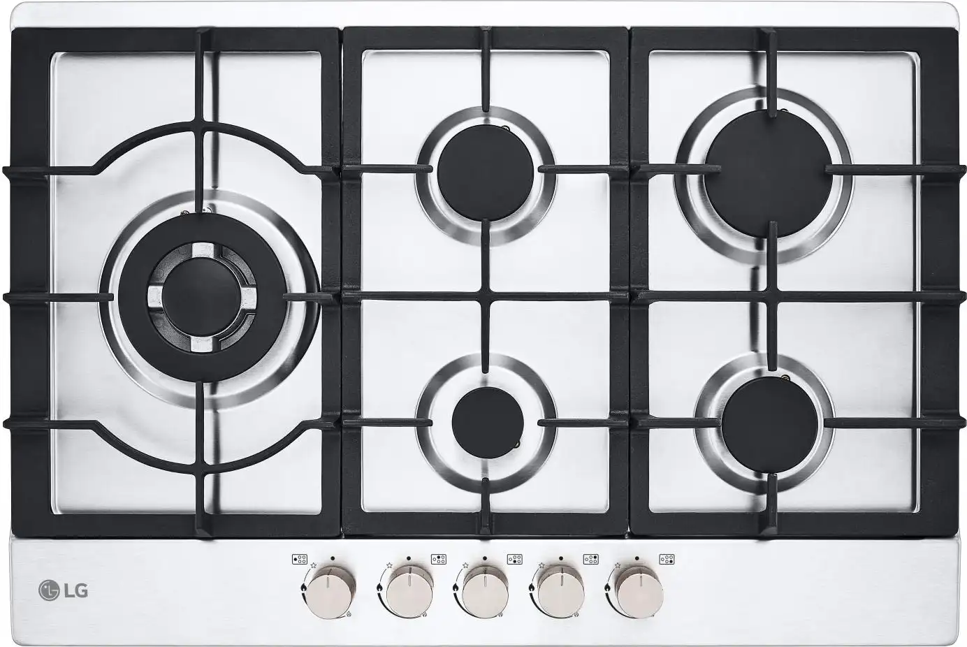 Piano cottura LG a gas 75 cm acciaio Inox/Ghisa CBGZ3016S