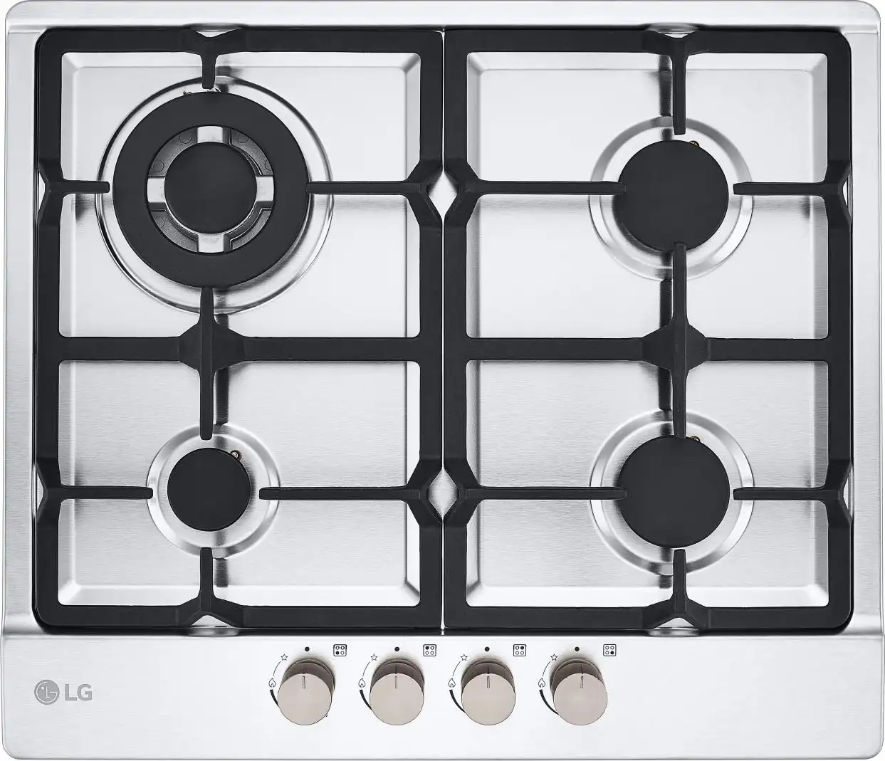Piano Cottura LG 4 Fuochi Gas 60 cm Inox/ghisa CBGZ2414S