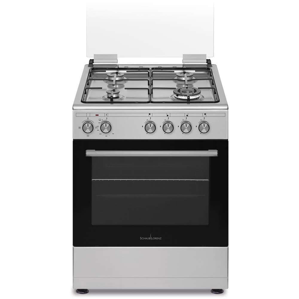 Cucina SCHAUB LORENZ 4 Fuochi Forno gas/grill elett. 60×60 cm Inox SS631GEX