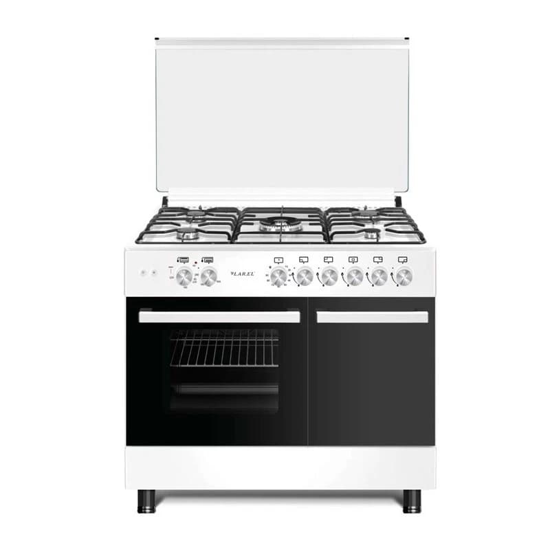 Cucina LAREL 5 fuochi a gas 90×60 Forno a gas porta bombola Bianco L90BT5GB