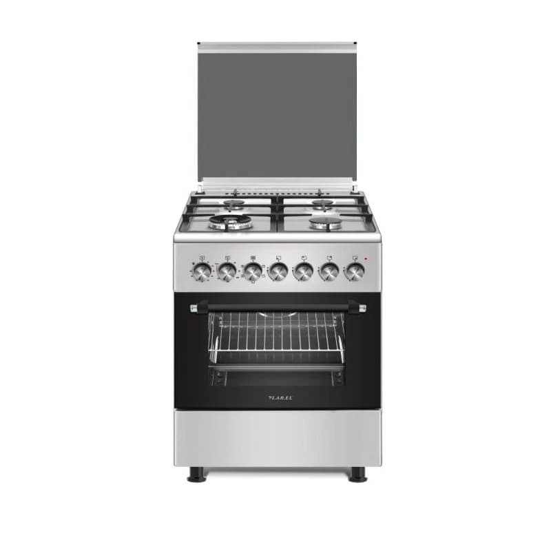 Cucina LAREL 4 fuochi a gas 60×60 Forno a Elettrico Vent. Inox L60EX