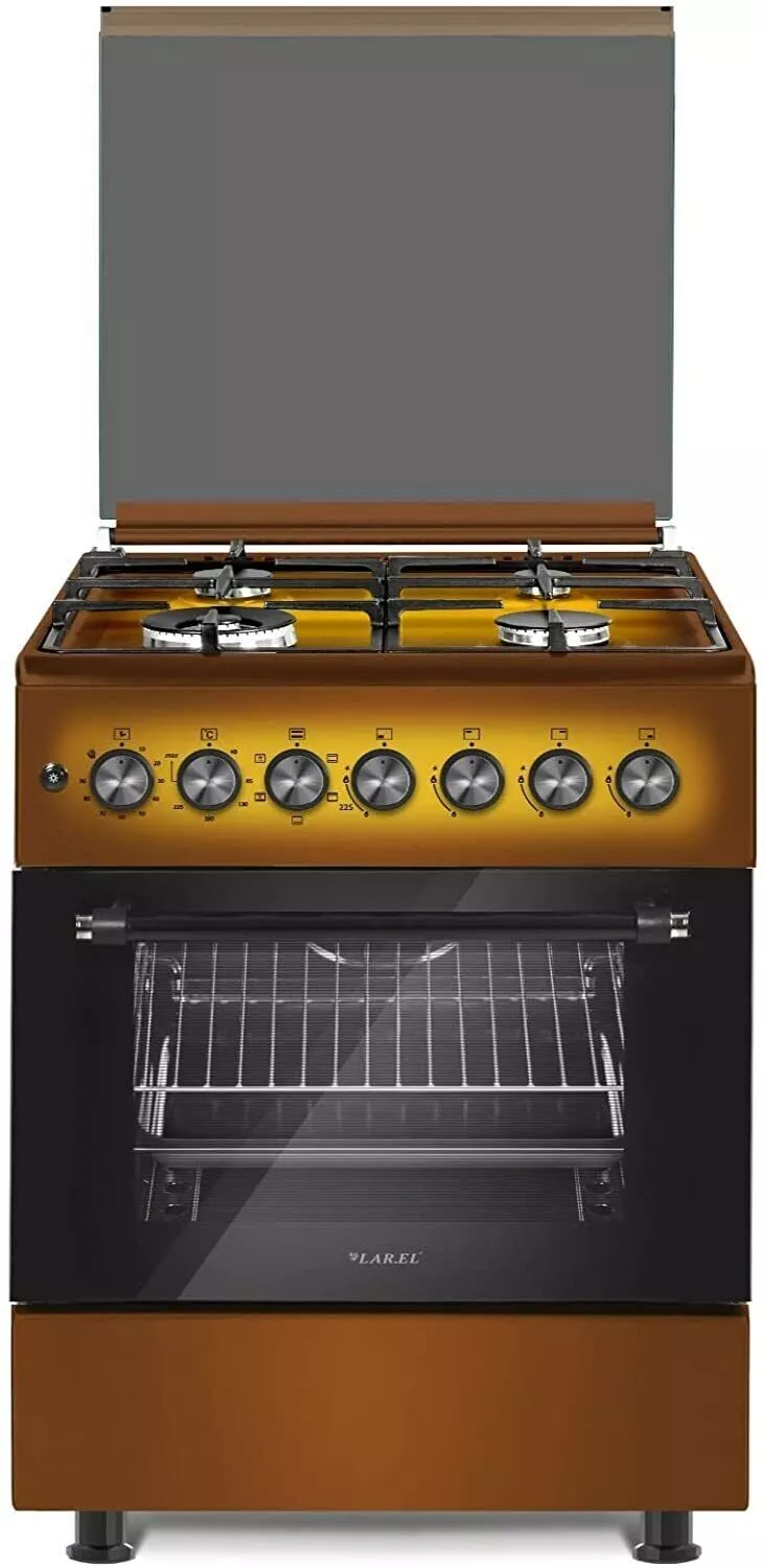 Cucina LAREL 4 fuochi a gas 60×60 Forno Elettrico Marrone L60EM
