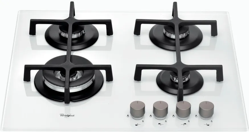 Piano Cottura WHIRLPOOL a Gas 4 Fuochi 60 cm Vetro Bianco GOA 6423/WH - 2