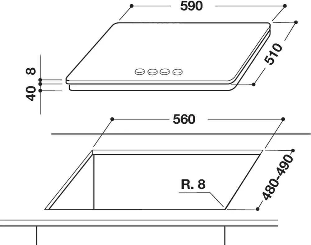 Piano Cottura WHIRLPOOL a Gas 4 Fuochi 60 cm Vetro Bianco GOA 6423/WH - 3