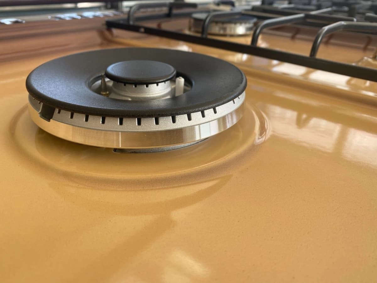 Cucina LAREL 5 fuochi a gas 90×60 Forno a gas porta bombola Marrone L90BT5MG - 3