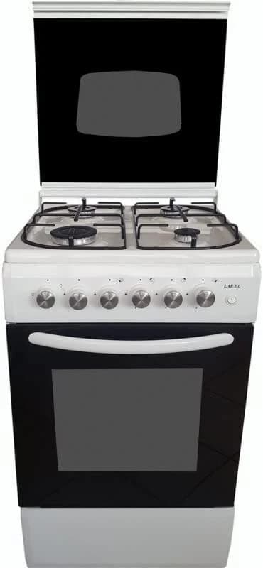 Cucina LAREL 4 Fuochi 50×50 Forno elettr./grill Con coperchio Bianco L5005EVB