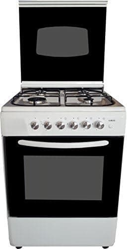 Cucina LAREL 4 Fuochi 50×50 Forno gas/grill Con coperchio Bianco L5005VB