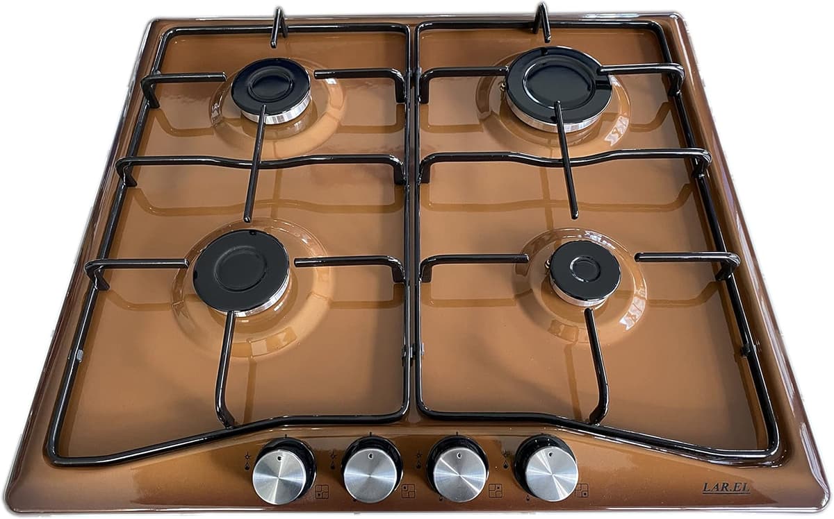 Piano cottura LAREL da Incasso a Gas 4 fuochi 60cm Marrone L848M