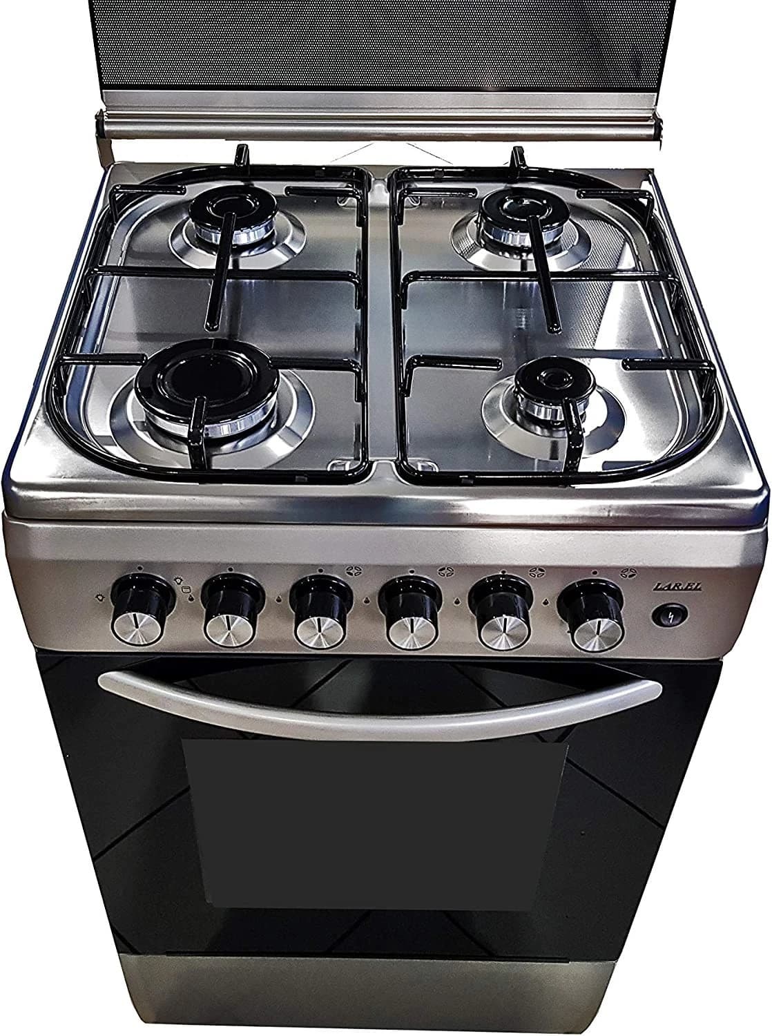 Cucina LAREL 4 Fuochi 50×50 Forno a gas/grill Con coperchio Inox L5005VX - 2