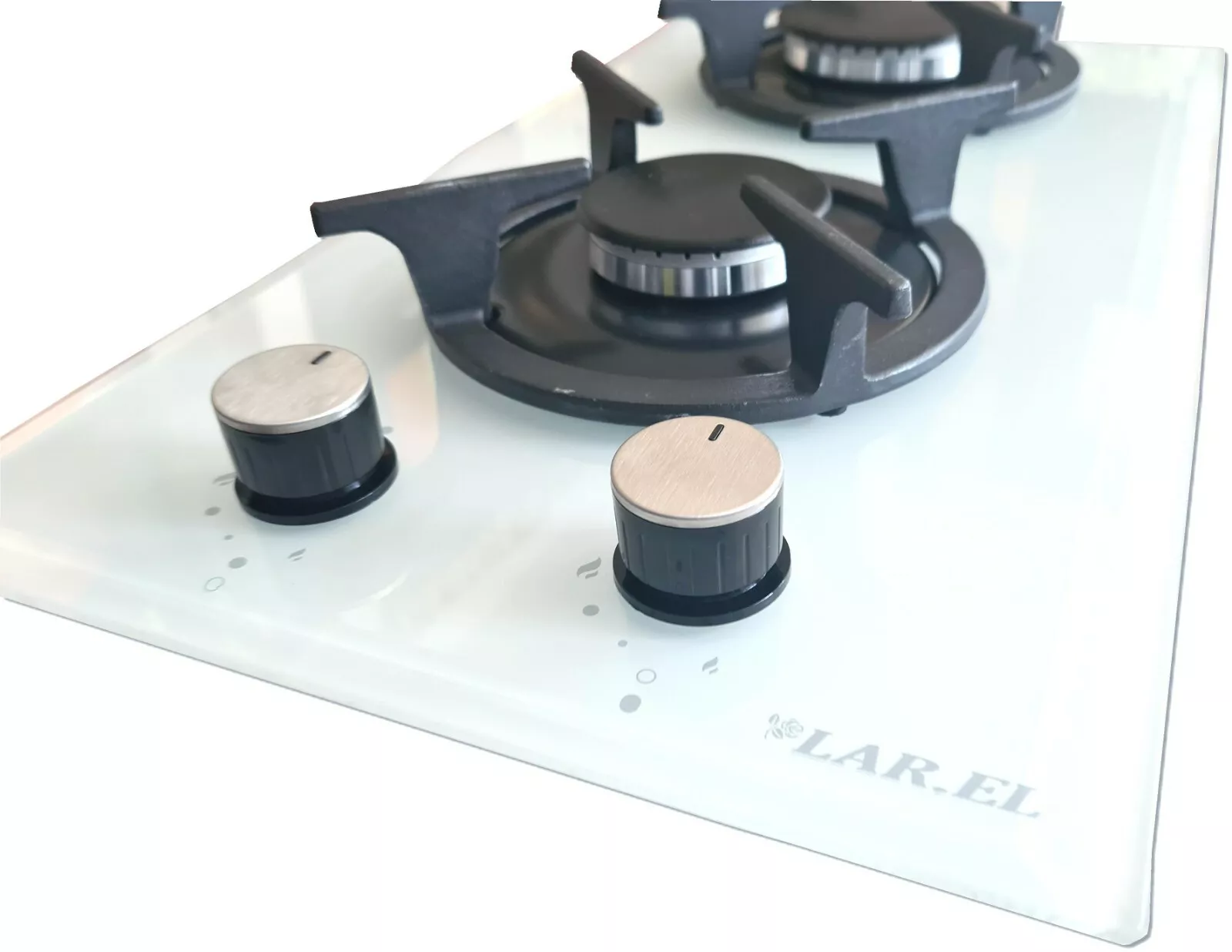 Piano Cottura LAREL a gas 2 Fuochi 30 cm Vetro/Bianco L828GB - 2