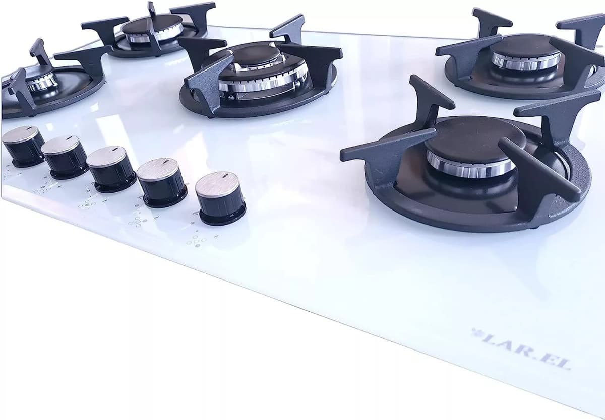 Piano cottura LAREL Incasso 5 fuochi 90cm Vetro/bianco L958GB - 2