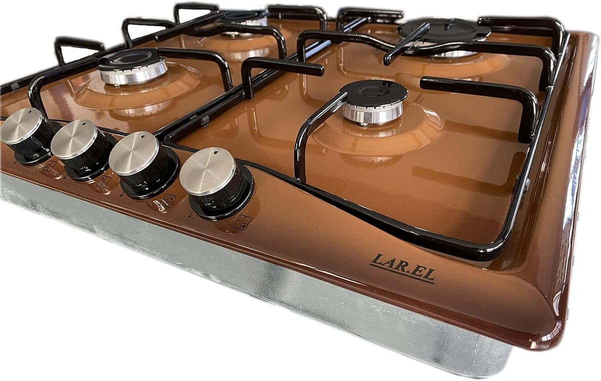 Piano cottura LAREL da Incasso a Gas 4 fuochi 60cm Marrone L848M - 2
