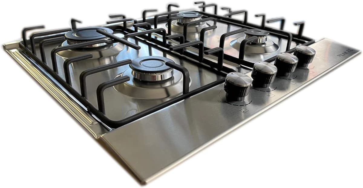 Piano cottura LAREL da Incasso a Gas 4 fuochi 60cm Inox L848X - 3