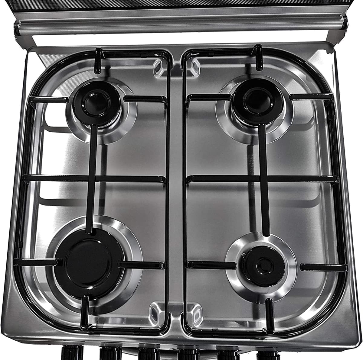 Cucina LAREL 4 Fuochi 50×50 Forno a gas/grill Con coperchio Inox L5005VX - 3