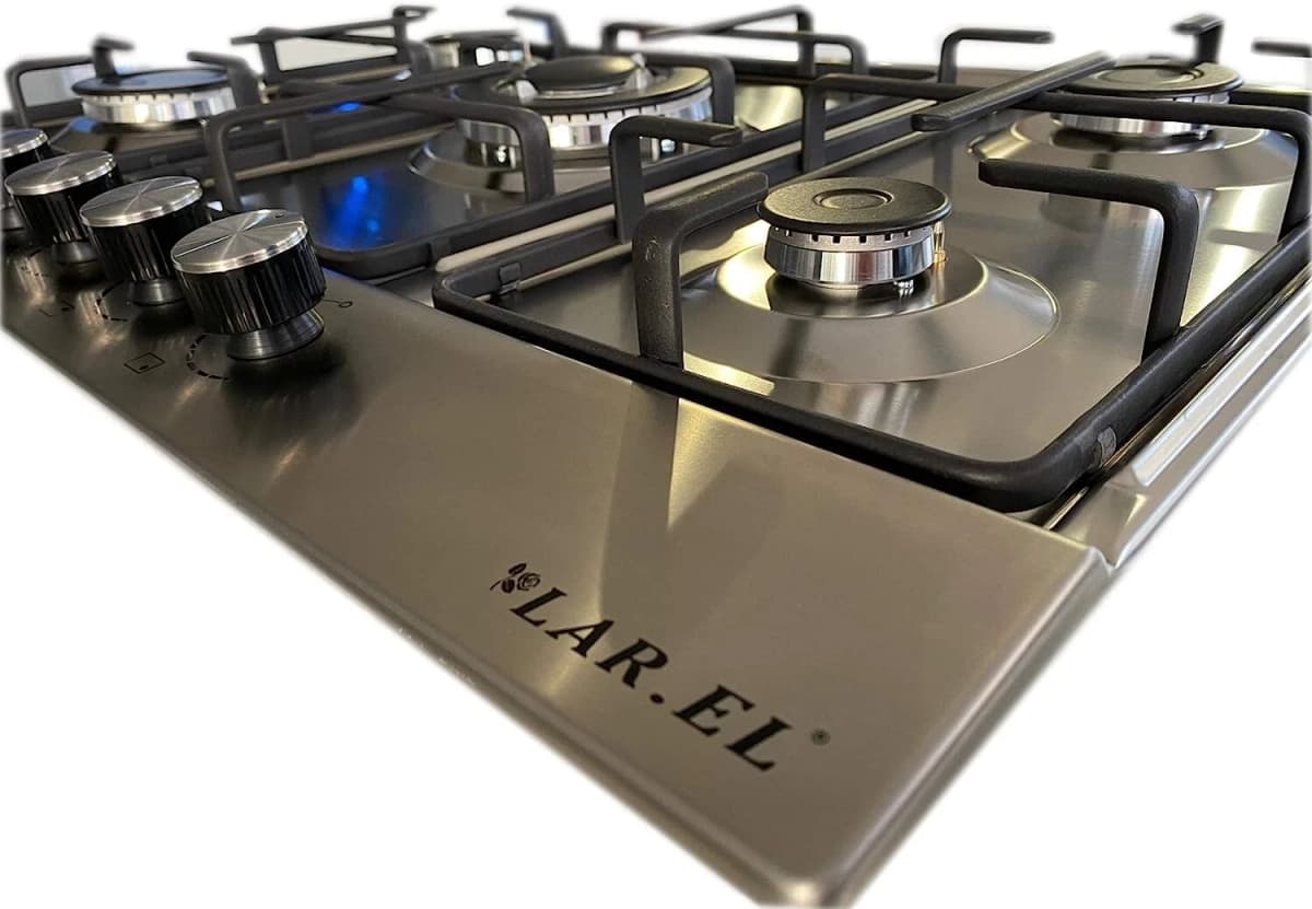 Piano cottura LAREL Incasso a Gas 5 fuochi 70 cm colore  Inox/ghisa L858X - 3