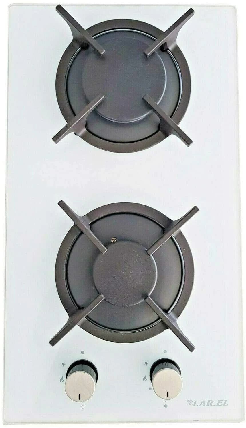Piano Cottura LAREL a gas 2 Fuochi 30 cm Vetro/Bianco L828GB - 3